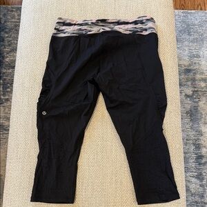 Lululemon Athletica Black Leggings with Patterned Waistband